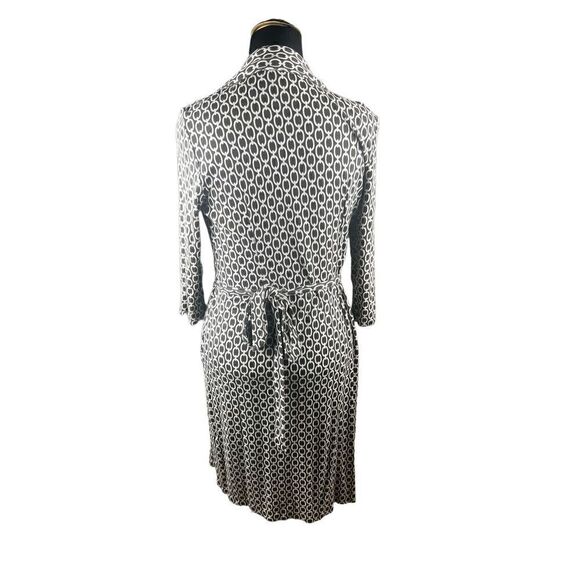 Ann Taylor surplice espresso brown chain wrap cotton collar dress size 6 - Picture 3 of 6